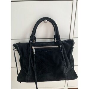 🔸 Rebecca Minkoff Black Suede Satchel Bag
